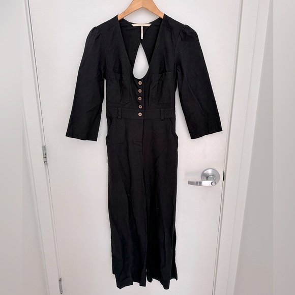 Free People Back Into It Jumpsuit Button Cutout One Piece - Picture 4 of 8